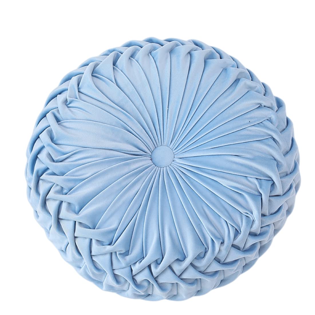 Baiyuruodie Round Velvet Pillow, Sofa Bed Bedroom Decorative Throw Pillow (38cm, Blue)