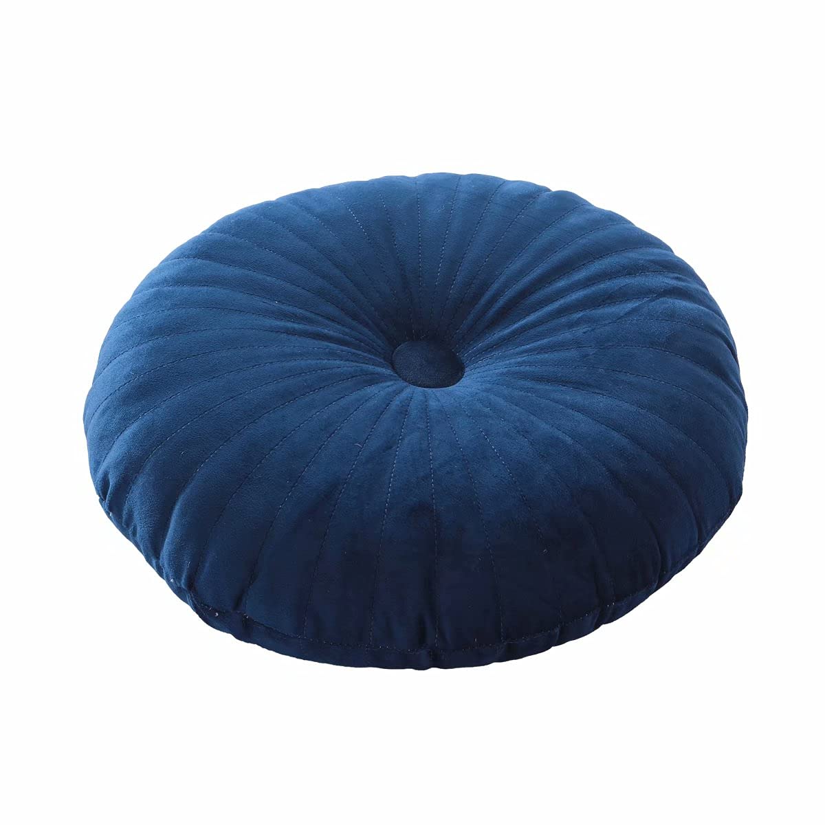 HLOVME Round Pillow Cushion for Couch Velvet Decorative Small Throw Pillow Solid Color for Living Room Bed Floor 13.7”, Green