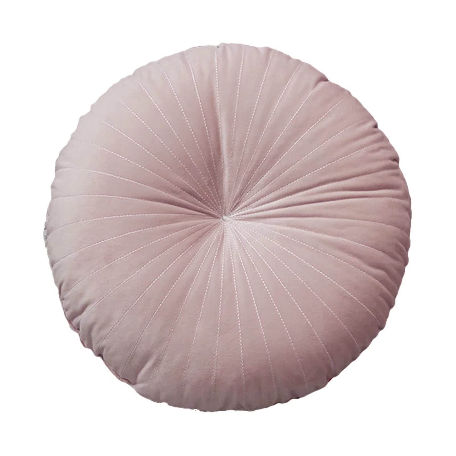 HLOVME Round Pillow Cushion for Couch Velvet Decorative Small Throw Pillow Solid Color for Living Room Bed Floor 13.7”, Green