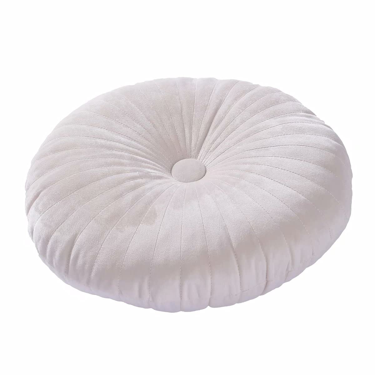HLOVME Round Pillow Cushion for Couch Velvet Decorative Small Throw Pillow Solid Color for Living Room Bed Floor 13.7”, Green