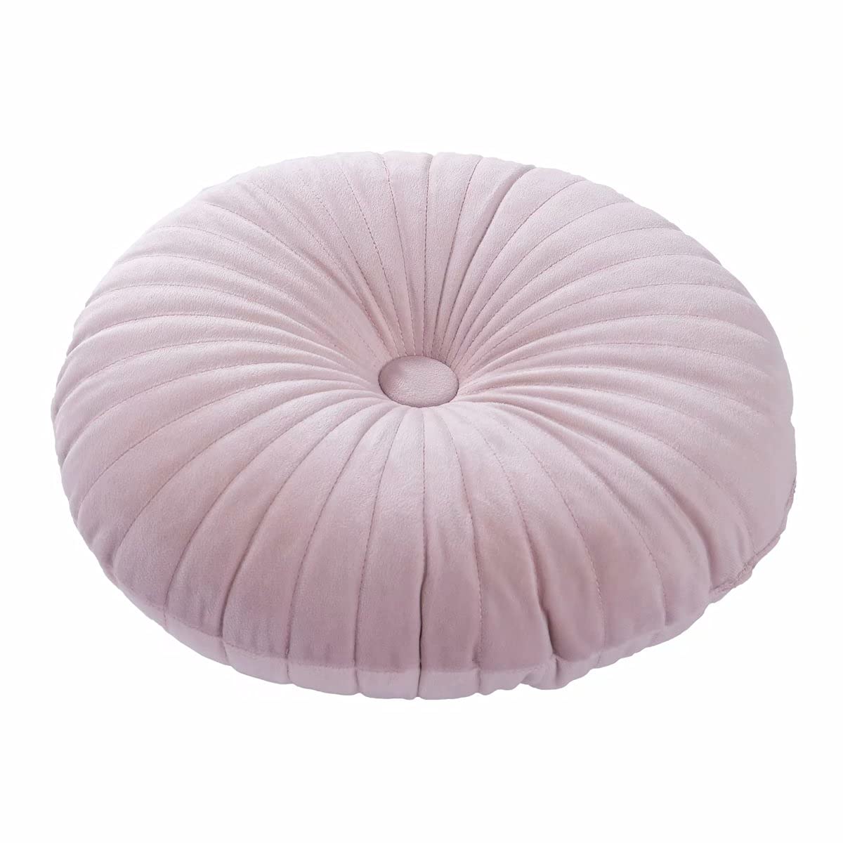 HLOVME Round Pillow Cushion for Couch Velvet Decorative Small Throw Pillow Solid Color for Living Room Bed Floor 13.7”, Green