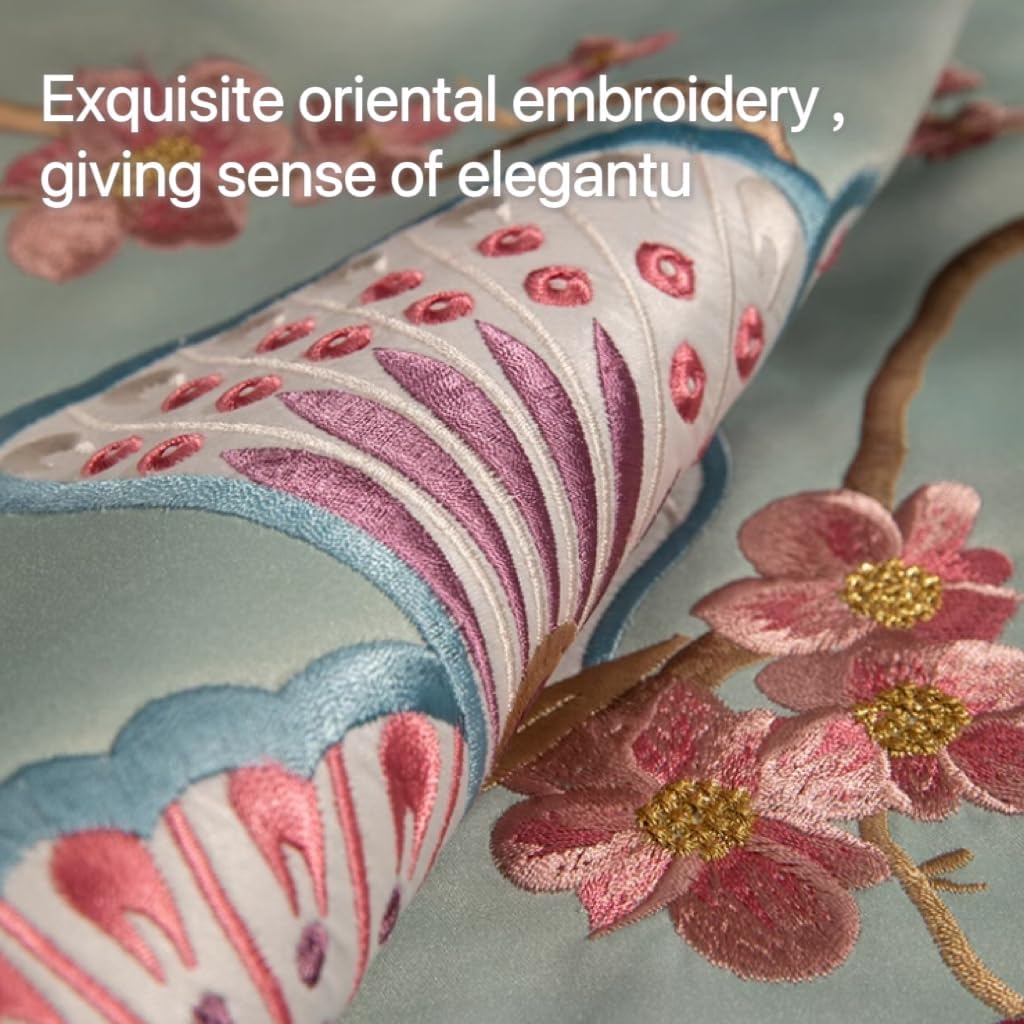 Butterfly Throw Pillow, Flower Butterfly Oriental Embroidery Cushion Decorative Pillow for Couch Living Room Bed (RED,17.7"x17.7")