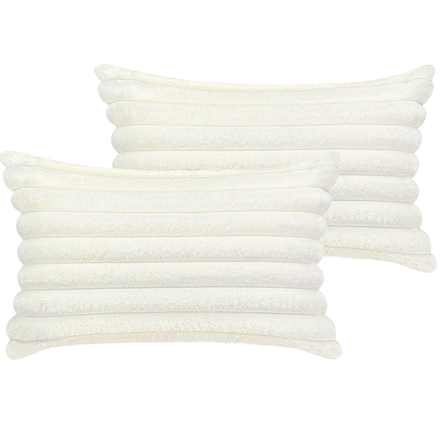 18x18 Throw Pillow Covers Set of 2, Decorative Faux Fur Covers for Bed, Couch Soft Fluffy Pillow Cover with Velvet Back for Living Room, Neutral Home Décor Accent for Sofa - Black