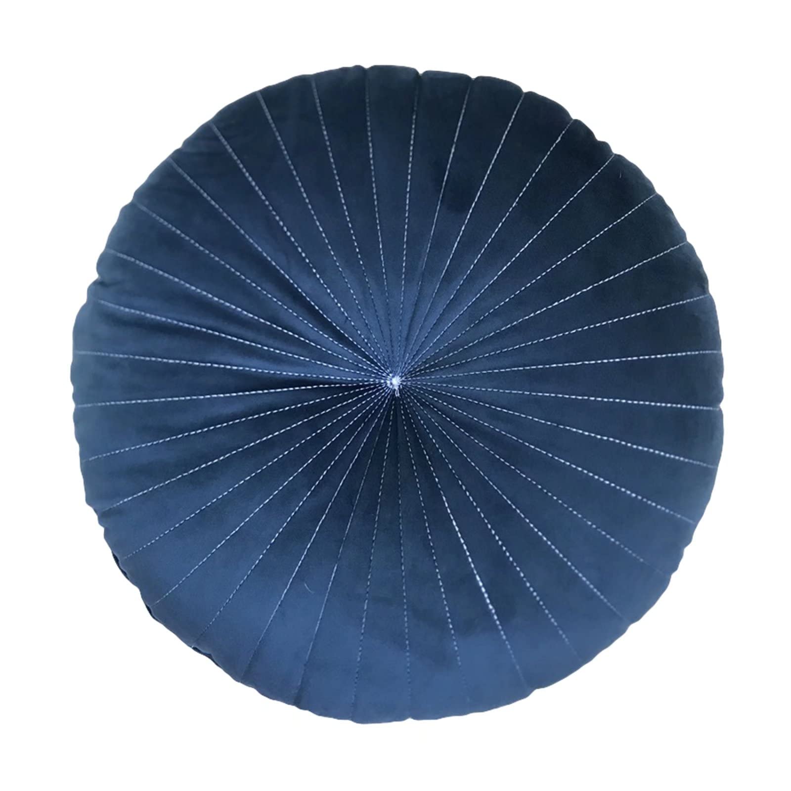 HLOVME Round Pillow Cushion for Couch Velvet Decorative Small Throw Pillow Solid Color for Living Room Bed Floor 13.7”, Green