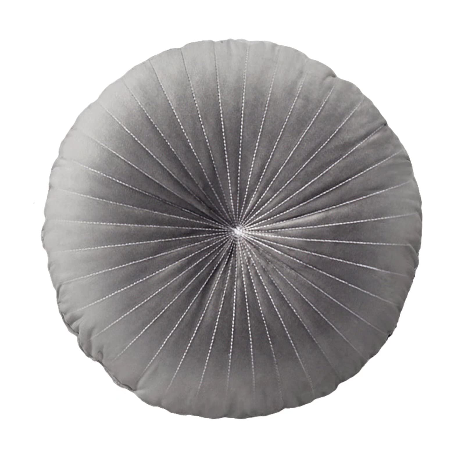HLOVME Round Pillow Cushion for Couch Velvet Decorative Small Throw Pillow Solid Color for Living Room Bed Floor 13.7”, Green