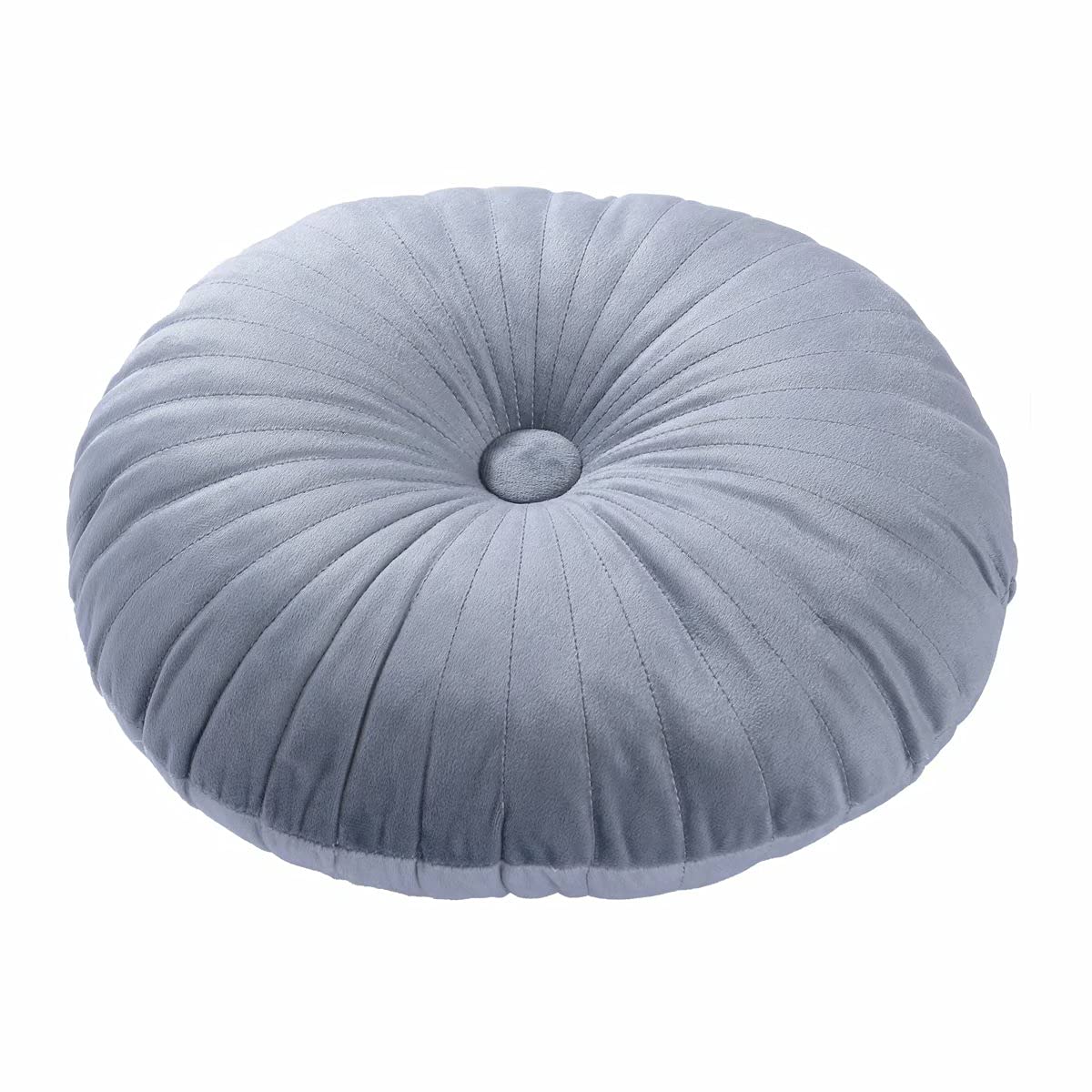 HLOVME Round Pillow Cushion for Couch Velvet Decorative Small Throw Pillow Solid Color for Living Room Bed Floor 13.7”, Green