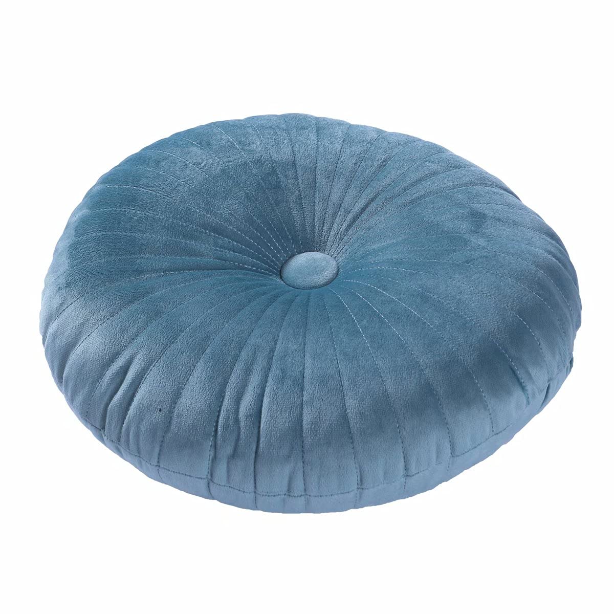 HLOVME Round Pillow Cushion for Couch Velvet Decorative Small Throw Pillow Solid Color for Living Room Bed Floor 13.7”, Green