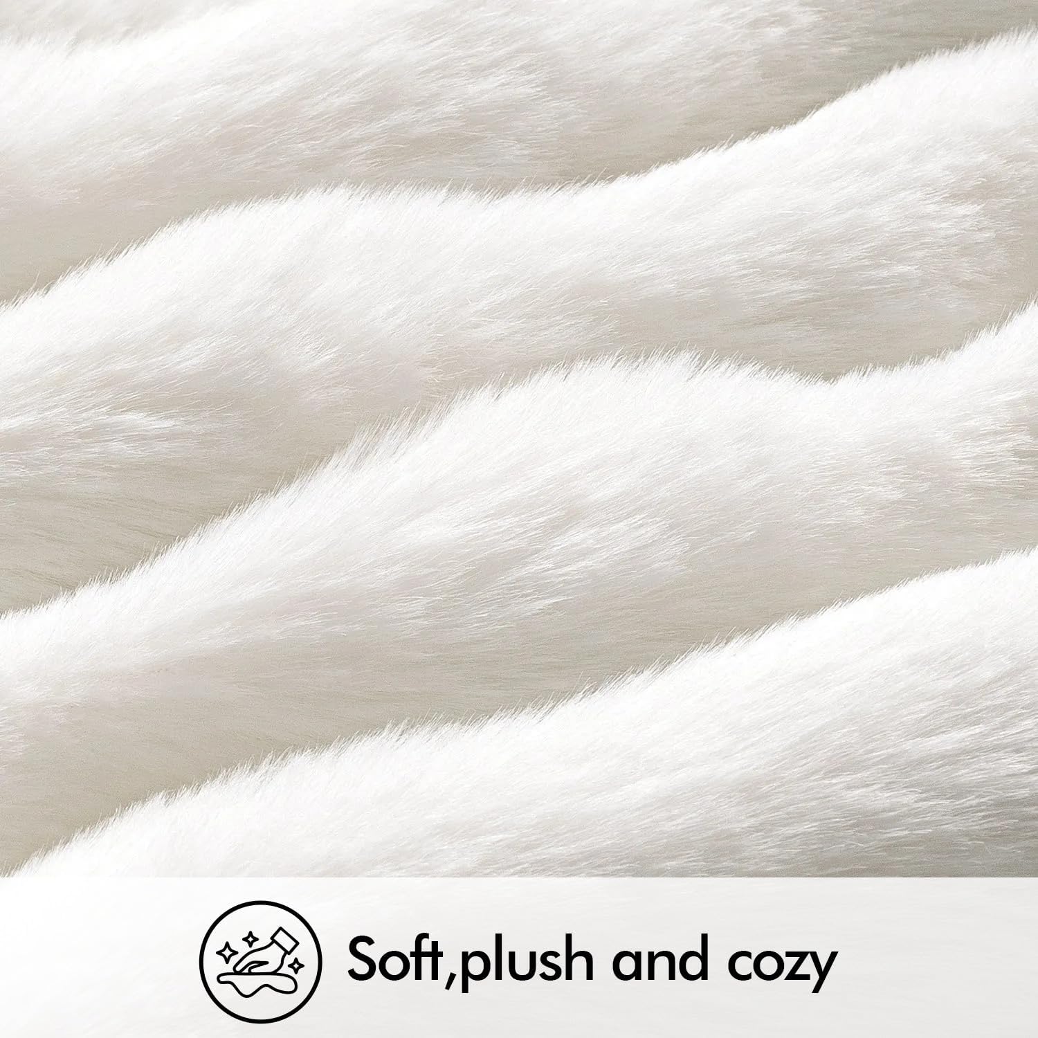 MIULEE Faux Fur Pillow Covers Thick Soft Plush Throw Pillows Luxury Spring Home Decor for Holiday Couch Bedroom Living Room Sofa,18x18 Inch Pack of 2 White