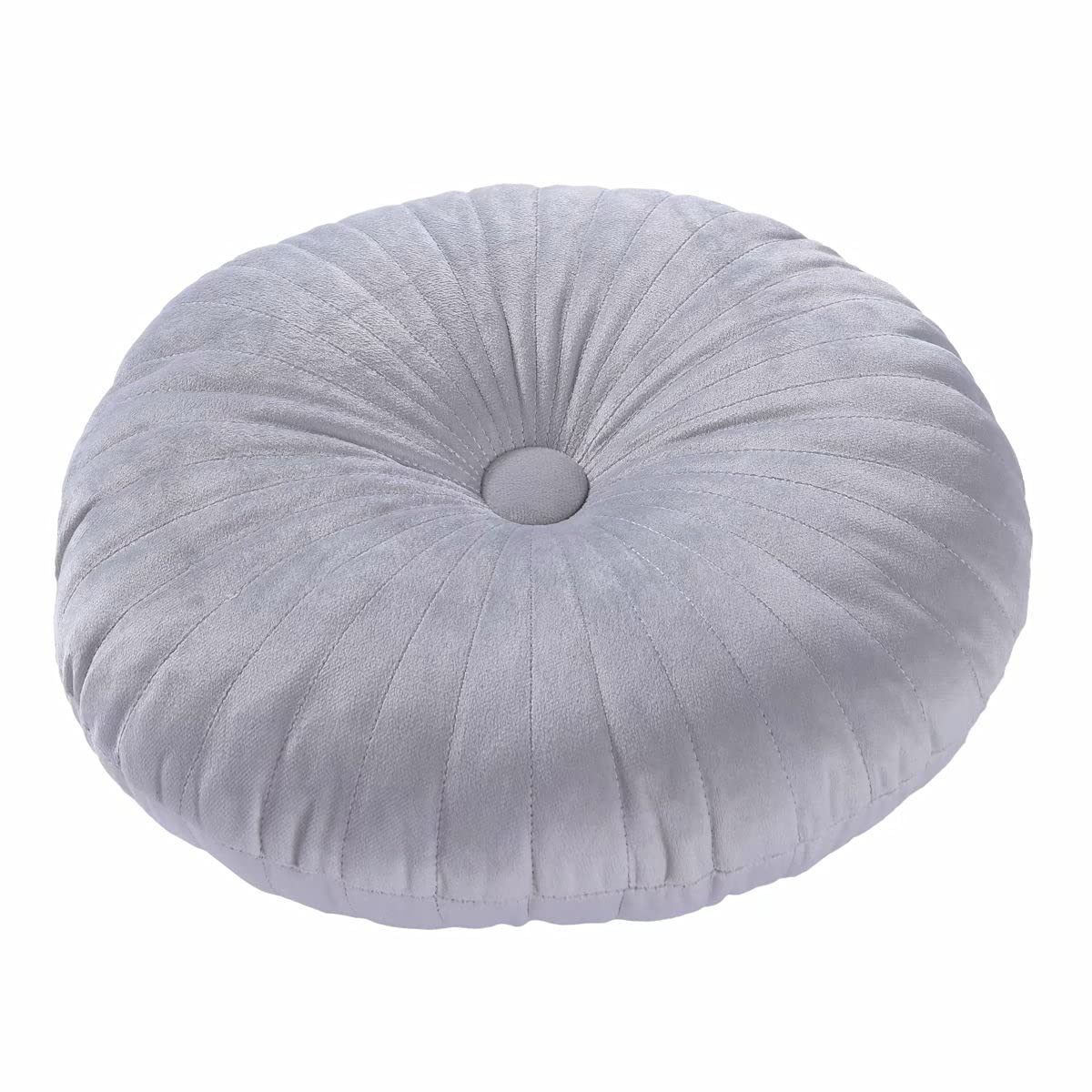 HLOVME Round Pillow Cushion for Couch Velvet Decorative Small Throw Pillow Solid Color for Living Room Bed Floor 13.7”, Green