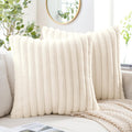 MIULEE Faux Fur Decorative Throw Pillow Covers 18x18 Inch Set of 2, Modern Spring Home Decor Soft Plush Couch Pillows Cozy Fluffy Cushion Covers for Sofa Bed Sage Green