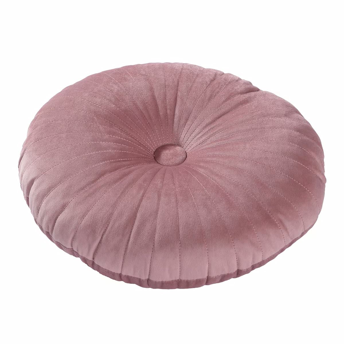HLOVME Round Pillow Cushion for Couch Velvet Decorative Small Throw Pillow Solid Color for Living Room Bed Floor 13.7”, Green