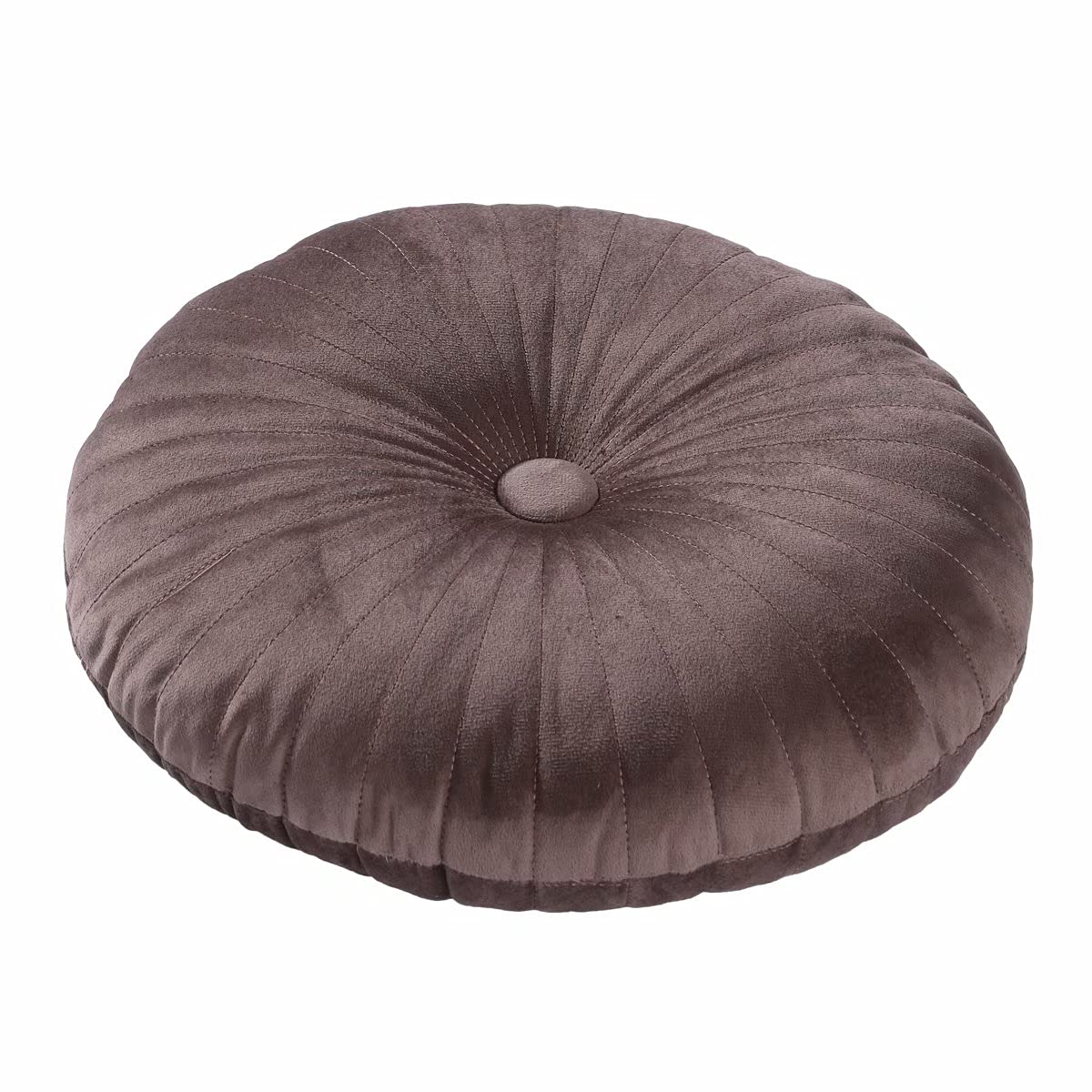 HLOVME Round Pillow Cushion for Couch Velvet Decorative Small Throw Pillow Solid Color for Living Room Bed Floor 13.7”, Green