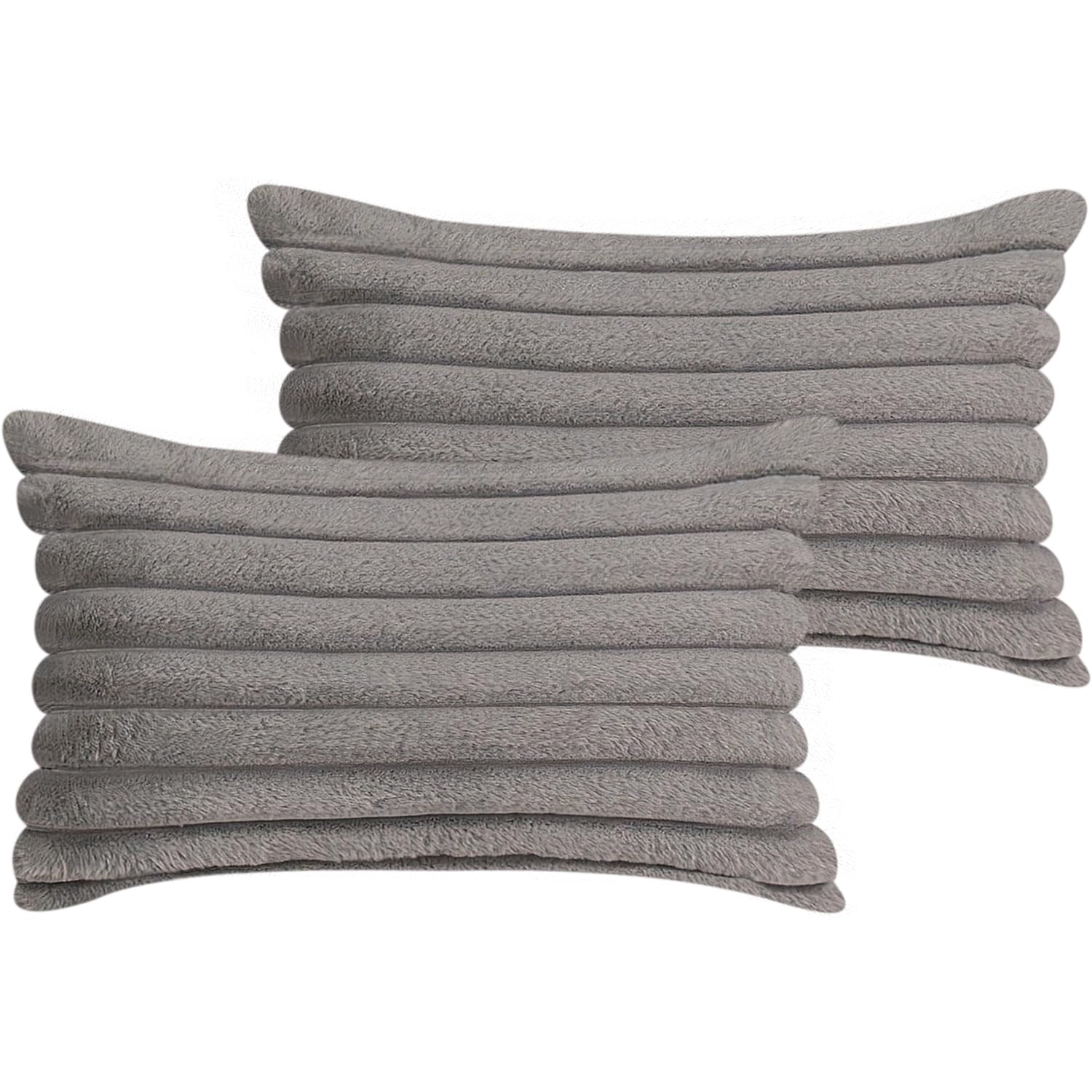 18x18 Throw Pillow Covers Set of 2, Decorative Faux Fur Covers for Bed, Couch Soft Fluffy Pillow Cover with Velvet Back for Living Room, Neutral Home Décor Accent for Sofa - Black