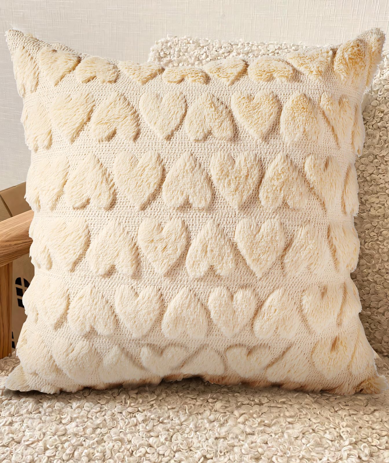 Embroidered Throw Pillow Cover - 18x18 Decorative Pillow Cover with Zipper Aesthetic Cute Design Boho Spring Summer Cozy Throw Pillowcase for Living Room Couch Sofa Bed, Plants