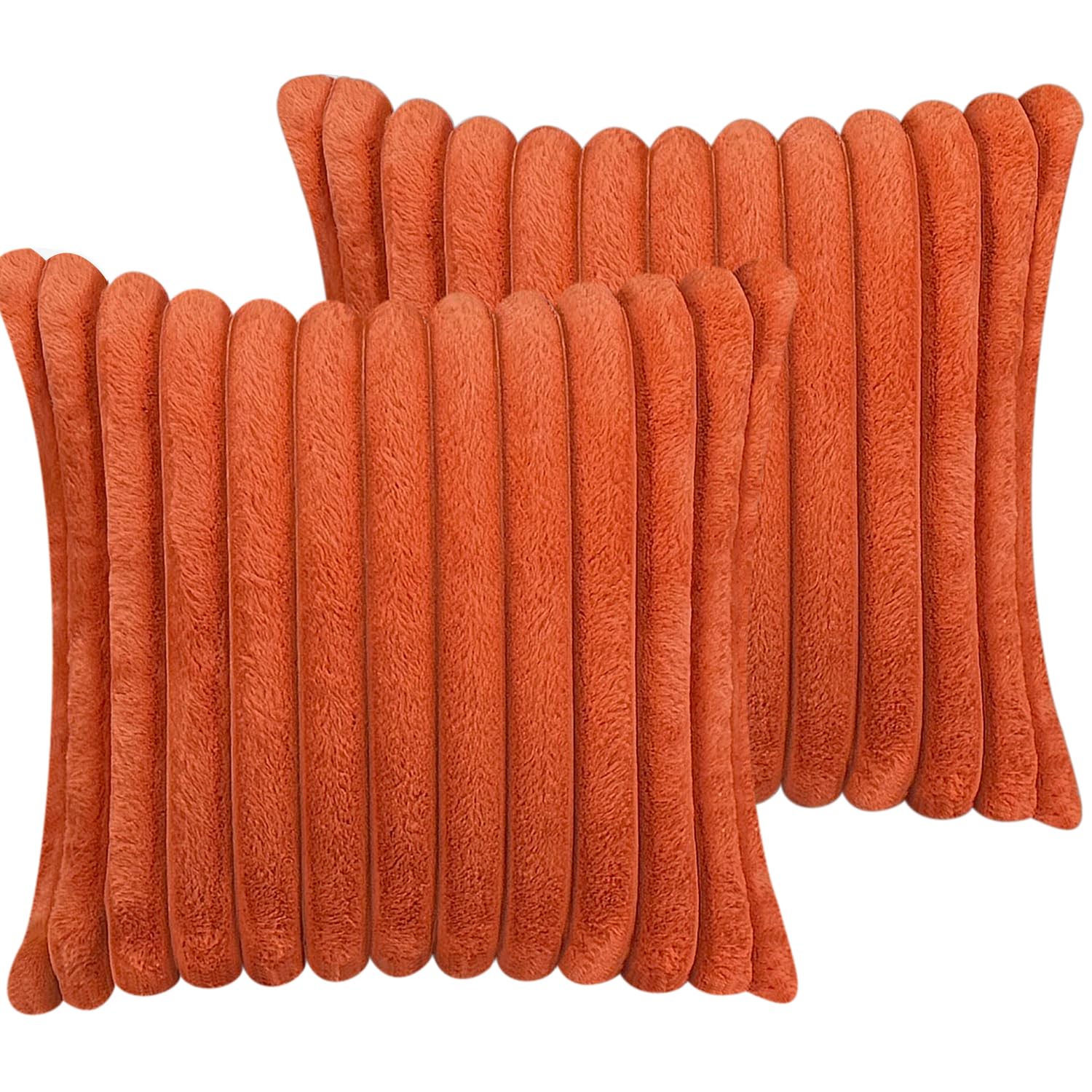 18x18 Throw Pillow Covers Set of 2, Decorative Faux Fur Covers for Bed, Couch Soft Fluffy Pillow Cover with Velvet Back for Living Room, Neutral Home Décor Accent for Sofa - Black