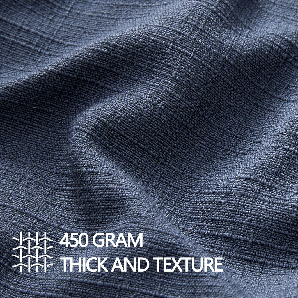 MIULEE Pack of 2 Thick Textured Couch Throw Pillow Covers, Navy Blue Decorative Pillow Covers 20x20, Neutral Linen Cushion Cases for Sofa Bed Living Room Modern Farmhouse Home Decor, No Filling