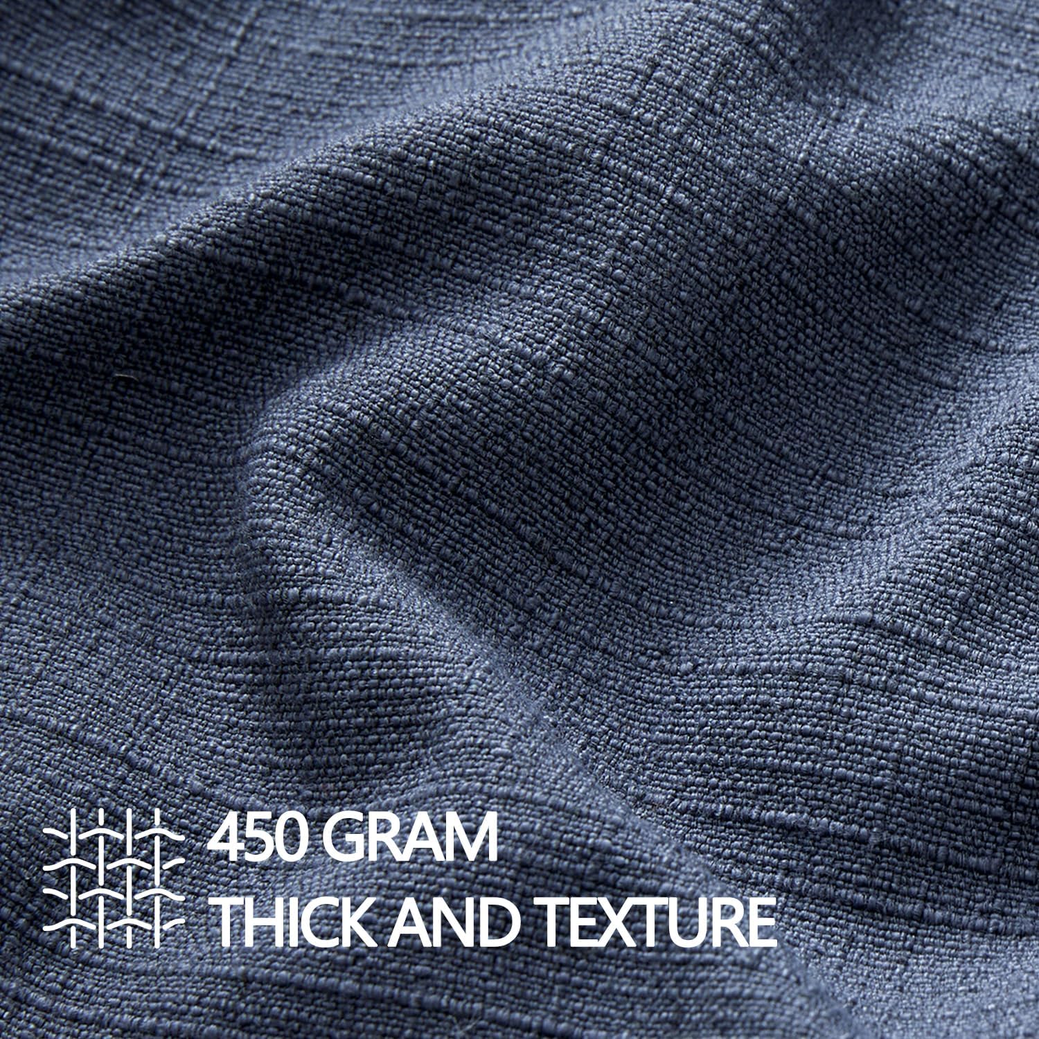 MIULEE Pack of 2 Thick Textured Couch Throw Pillow Covers, Navy Blue Decorative Pillow Covers 20x20, Neutral Linen Cushion Cases for Sofa Bed Living Room Modern Farmhouse Home Decor, No Filling