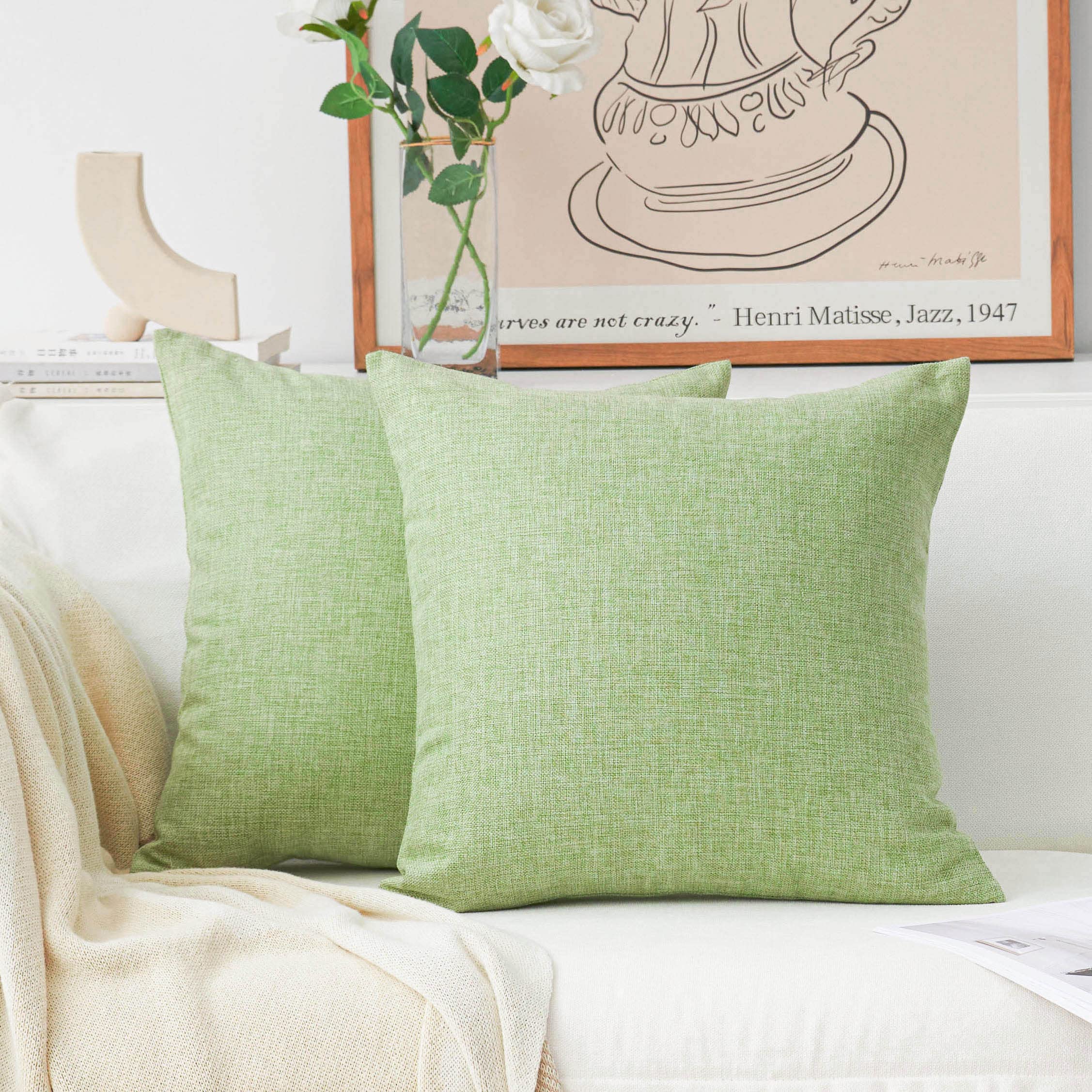Home Brilliant Linen Pillow Covers 20x20 Textured Linen Pillow Case Cushion Covers for Sofa, 20 Inch, Set of 2, 50x50 cm, Natural Linen