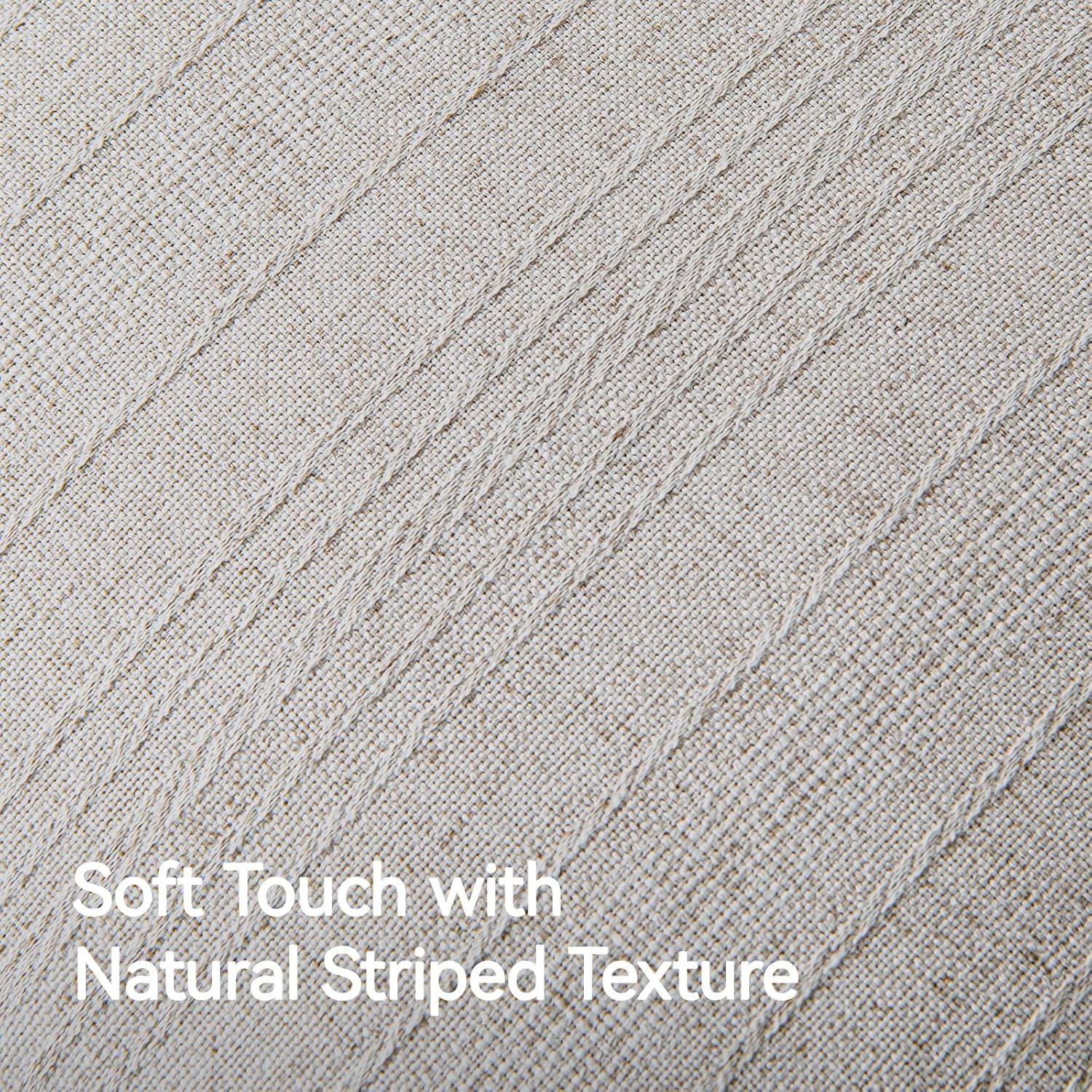 a moment Linen Pillow Covers Set of 2,Boho Farmhouse Throw Pillowcases Neutral Textured Decorative Covers for Couch Sofa Bed, Soft Linen Blend Accent Case Cushion Home Decor 18"x18" Beige Grey